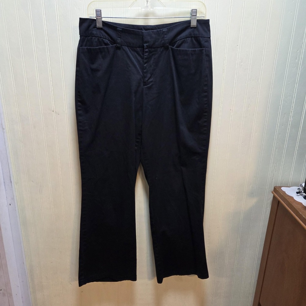 Dockers Pants Womens 8 Black Twill Stretch Chino Flat Front Pockets Workwear